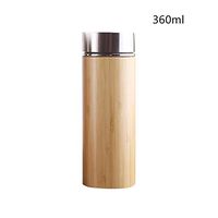 ZHENQ Natural Bamboo Thermos Stainless Steel Kettle Thermos Cups Cups Safe and Healthy, high Temperature Resistant, Anti-Aging (Color : B)