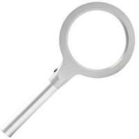 Handheld Magnifier HJBH Metal HD Magnifying Glass for The Elderly Reading with LED Light Hand-held Optical Enlargement Mirror Convenient Carrying Size: Length 24CM Lens Diameter 9CM T