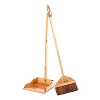 WEIFAN CAI - Dustpan and Broom Sets Indoor Cleaning Soft Dust-Proof Smooth Solid Wood Handle Stable Structure Corrosion-Resistant Hand Made