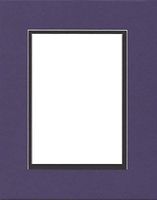 22x28 Double Acid Free White Core Picture Mats Cut for 18x24 Pictures in Purple and Black