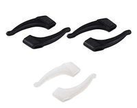 [Black&White] 3 Pairs Comfortable Glasses Anti-Slip Holder Ear Hooks for Glasses #01