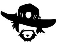OVERWATCH VIDEO GAME MCCREE ICON VINYL STICKERS SYMBOL 5.5" DECORATIVE DIE CUT DECAL FOR CARS TABLETS LAPTOPS SKATEBOARD - BLACK