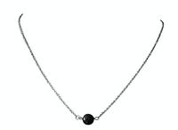 Essential Oil Diffuser & Aromatherapy Necklace | Lava Bead Jewelry | Rose Gold Plated Stainless Steel | 5 Adjustable Lengths | Delicate, Minimalist Design | A (Single Bead Silver)