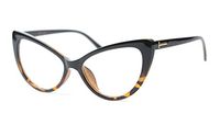 SOOLALA Womens Oversized Fashion Cat Eye Eyeglasses Frame Large Reading Glasses, Leopard, 1.5D