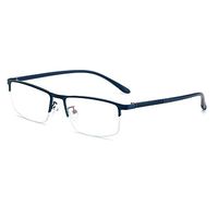 iCaptainAB Computer Blue Blocker Reading Glasses TR90 Black Half Full Frame Professer Readers Glasses Business (Dark Blue)
