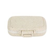 Portable 3 Slot Seal Folding Pill Box - Pill Case Organiser Tablet Container Family Daily Storage Organization Size Small (Wheat Straw Primary Color)
