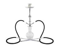 Hookah 20" White 2 hose shisha nargila bar narguile nargile glass vase company