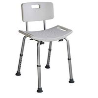 Adjustable Shower Chair Seat Bench with Back | Medical Supplies and Equipment for Seniors | Rust-Resistant, Durable and Corrosion-Proof Heavy-Duty Aluminum and Anti-Skid Protectors Frame - Grey