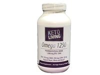 KetoLiving Omega 1250 Pharmaceutical Grade - 90 High Potency Softgels - Supports Heart, Mind & Mood - Clinically Studied One A Day Dose - Gluten-Free - 90 Servings