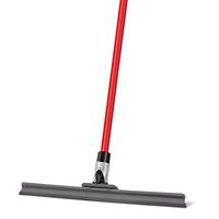 Floor Squeegee by Ravmag- Uber Durable Silicone Blade- Adjustable Knuckle Joint- Perfect for Wood Tile Marble Concrete & Glass - 58-inch Long Handle - Lightweight Design (17 Inch)