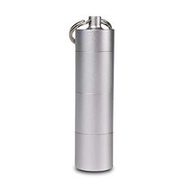 JUNMIA Silver Keychain Pill Holder Waterproof Metal Pill Case First Aid Pills Organizer Small Pocket Size Medicine Container for Outdoor Hiking Travel