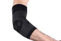 OrthoSleeve ES6 Elbow Bracing Sleeve (One Sleeve) relieves Tennis and Golfer's Elbow Pain, General Elbow Pain, Forearm Pain and Reduces Swelling (Black, Small)