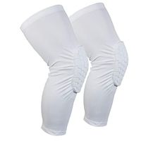 Nooz Compression Recovery Full Length Leg Sleeves Tights w/Calf Hex Padding for Men and Women - White, X-Large (1 Pair)