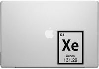 Xenon Periodic Element Science Macbook Car Tablet Art - Black Vinyl Decal for 13" Macbook