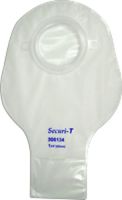 Genairex Securi-T Two-piece Drainable Pouch with One Sided Comfort Panel and Soft Tail Closure 1-3/4" Flange, 6" L, Transparent (Box of 10 Each)