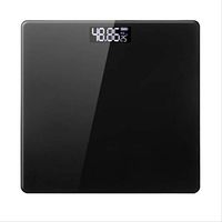 Lfsp Electronic Scales, Digital Scales Black Floor Scale Body Fat Scale Smart Electronic Digital Class Scale USB Charging LCD Display Portable Bathroom Weight Scale High-Precision Scales