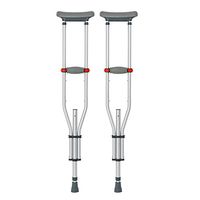 Aisson Easy Adjustable Aluminum Crutches, Health Care Elbow Crutch, Aluminum Walking Crutches,Silver