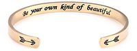 cooltime Magnetic Therapy Bangle Bracelets Engraved Bracelets for Women Inspirational Gifts for Women Girls (Gold, Be Your Own Kind of Beautiful)
