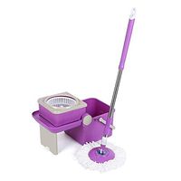 Mopping Wefun floor mop with bucket, mop special bucket, mop Klapphalter wiping system Buckets (Color : Lila B)