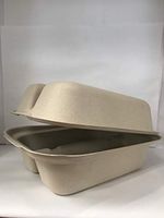 World Centric Compostable Plant Fiber 8x5x2 Equal Two Compartment Take Out Containers (Taco Box). Case of 300.