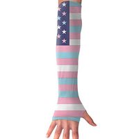 RZM YLY Unisex Transgender America Flag Arm Sleeves UV Sun Protective Slim Tattoo Arm Gloves Long Sleeve Perfect for Basketball (1 Pair)