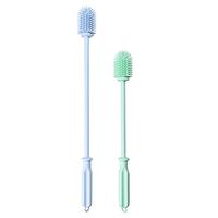 Silicone Bottle Cleaning Brush|Two Pack|464℉ High Temperature Sterilization|Nashone Bottle Cleaner Brush for Washing Narrow Neck Containers,Thermos, Shaker Bottle, Vase and Glassware (Blue+Green)