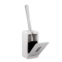 TOPBATHY Compact Toilet Brush and Holder Wall Mount Toilet Bowl Cleaner Brush and Holder Set for Bathroom (White)