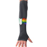 Sports Arm Sleeves Nigeria Flag and LGBT Flag UV Sun Protection Arm Sleeves with Thumb Holes Cooling Arm