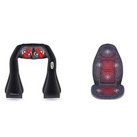 Snailax Shiatsu Neck Massager Massage Seat Cushion Bundle | Back Massager with Heat, Deep Kneading Electric Massage Pillow for Neck, Back, Shoulder,Foot Body Pain Relief