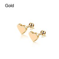 Body Piercing Jewelry Heart Shape Tragus Earrings Cartilage Helix Ear Studs Beauty Party Accessory Unique Creative Women Elegant Styling | Color - gold