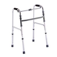 Jonigo Aluminum Walker Disabled Walking Assist Turning Crutches Four-Legged Elderly Walker Cane Armrests Aluminum Walker