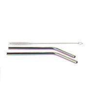 Stainless Steel Straws,2pc Straws and 1pc Straw Cleaning Brush,7 inch Reusable Rainbow Colored Drinking Straws for Yeti Tumbler, RTIC, Tervis, Ozark Trail, Starbucks, Mason Jar