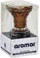 Aromar Electric Lamp Oil & Wax Warmer touch switch, Brown Glass