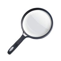 Handheld Magnifier Handheld Portable Magnifier - 10x HD Diameter 125mm Large Lens Reading Check Jewelry - Black Multifunctional Modern Magnifying Glass Series