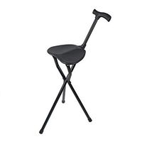 RES&DZ Crutch Folding Seat Aluminum Alloy with 3 Leg Base,Seat Cane (Walking Stick & Chair Seat)
