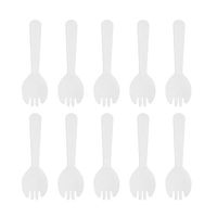 STOBOK Compostable Mini Sporks Biodegradable Spork Plastic Spoon Forks Cake Party Supplies 100pcs