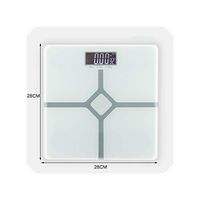 Bathroom Scales Floor Body Smart Electric Digital Weight Health Balance Scale Toughened Glass LCD Display 180Kg/50G,United States,28X28Cm White