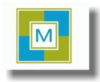 Paparte Note Cards (726 Blue and Green Block Initial)