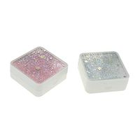 Ytzada Contact Lens Case 2 Pack, Cute Portable Hard Mini Travel Contact Lens Container Kit Set with Mirror, Includes Bottle, Tweezers（Square Pink Silver）