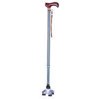 Foldable Walking Cane for Men, Women,Portable Hand Walking Stick, Adjustable Non-Slip Aluminum Cane, Four-Legged lamp, Comfortable T Handles,Blue