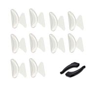 5 Pairs Transparent Silicone Eyeglasses Nose Pads - Non-Slip 2.5 mm Thin Sunglasses Nose Pads with 1 Pair Eyeglass Ear Hook