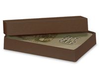 CHOCOLATE EMBOSSED KRAFT Rigid GiftCard Holder 3-7/16 x 2-3/16 x 9/16" (1 unit, 100 pack per unit.)