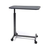 Lumex Modern Overbed Table with Wheels, Contemporary Dark Grey Top, 28-41" Height GF8903PS