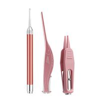 Festnight LED Light Ear Pick Ear Wax Removal Nose Clean Clip Baby Adults Ear Nose Clean Tweezers Remover Set