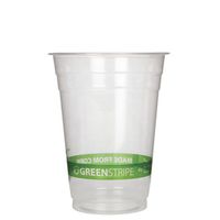 C-9 Oz Clear Cup W/Greenstripe /Corn Plastic 1M