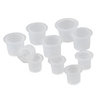 100 x Tattoo Plastic Ink Cups - Select The Size (Medium: 11mm)