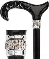 Pearlz Designer Adjustable Cane (Black)