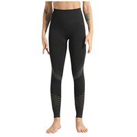 Theoylos Womens High Waisted Leggings Seamless Cutouts Yoga Pants Ladies Elasticity Sports Pants Tummy Control Leggings Black