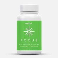 Nutriair Focus Brain Health Supplement - Neuro Support Vitamins for Memory, Concentration & Clarity - Helps Relax The Mind & Boosts Mood w/Matcha Green Tea, L-Theanine, Ginseng (60 Capsules)