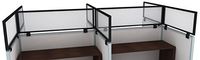 12" Polycarbonate Cubicle Mounted Privacy Panel with Small Brackets
